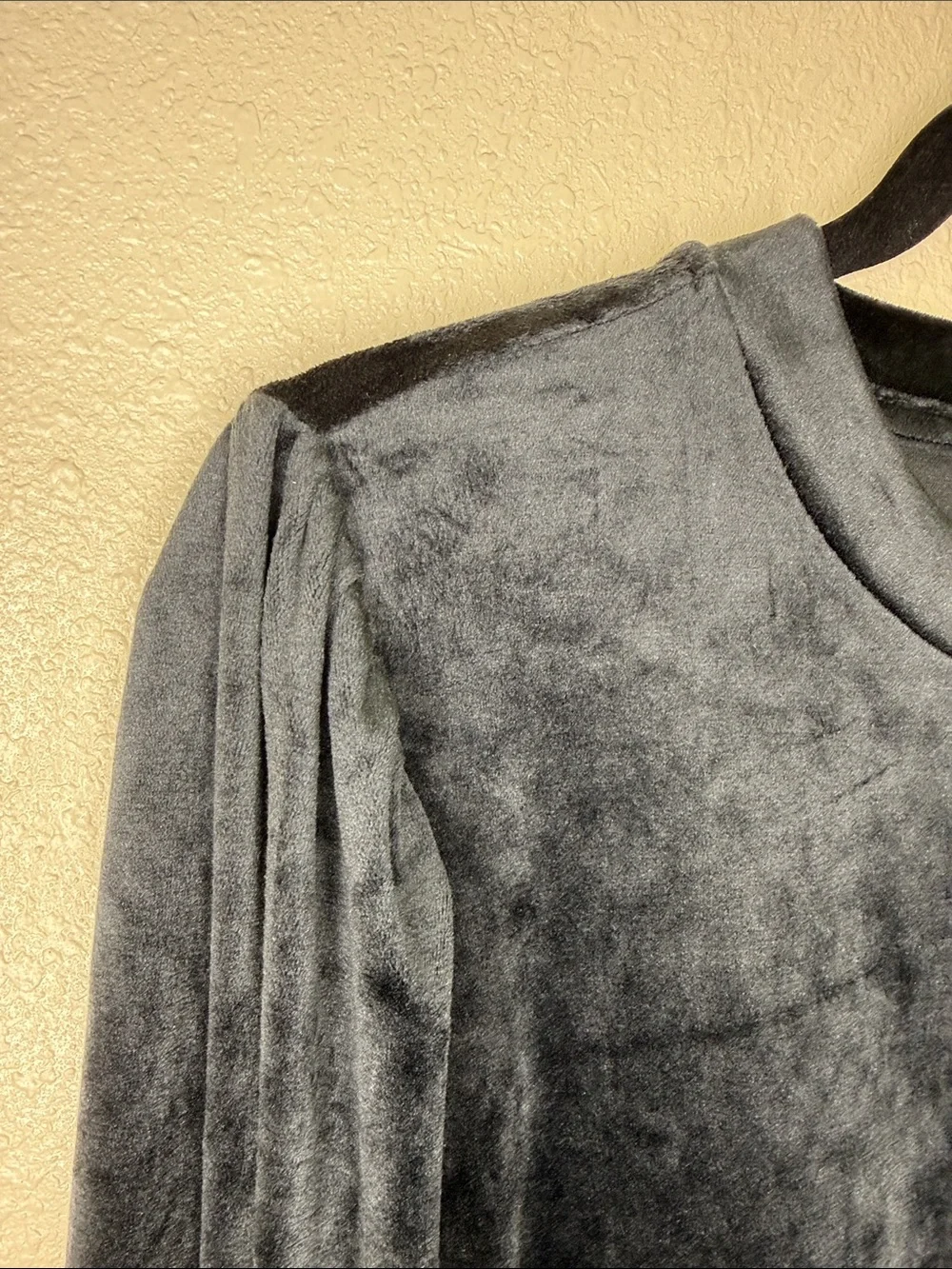 LOFT Black Velvet Long-Sleeve Pullover